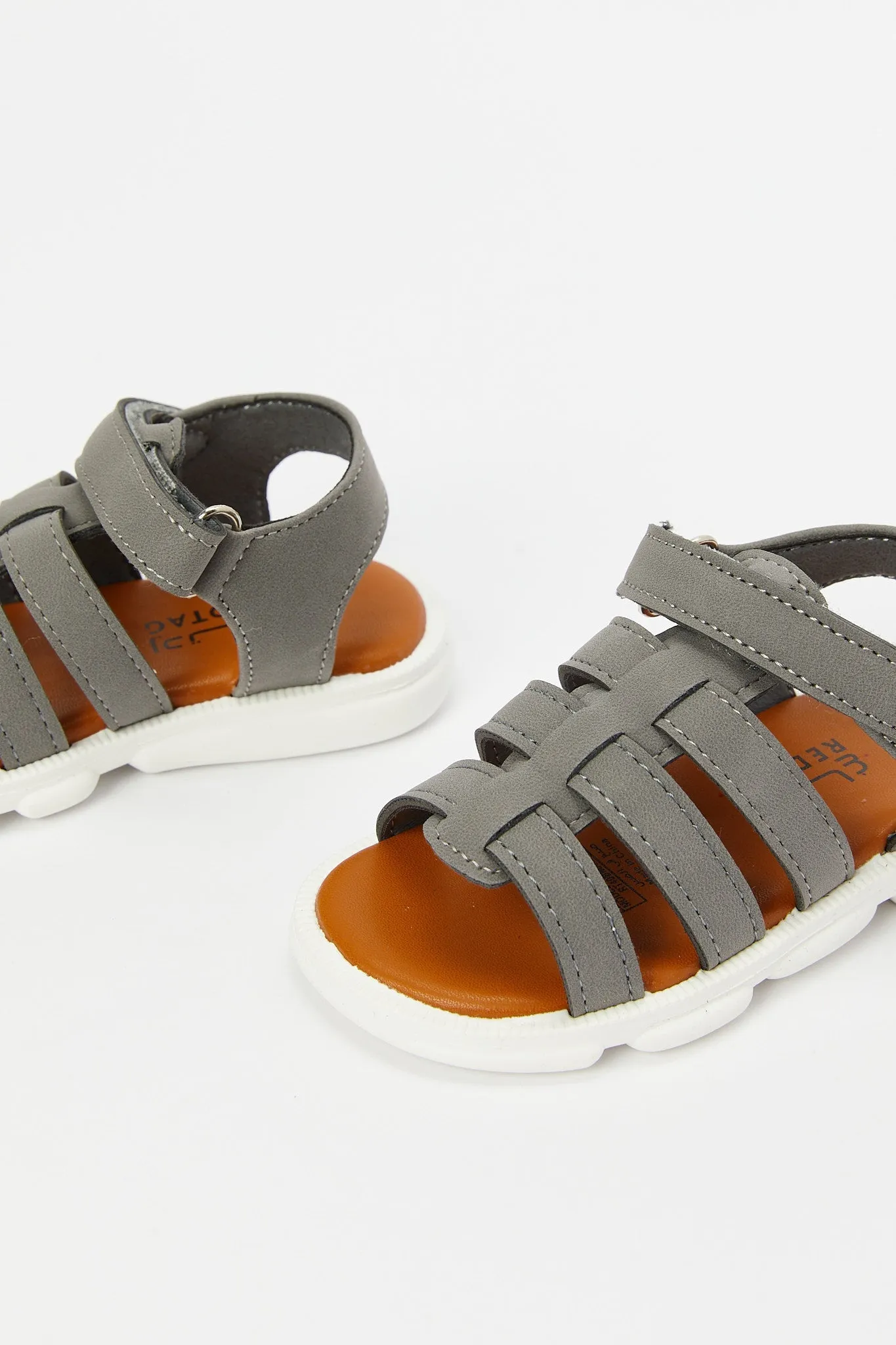 Infant Boys Grey Strap Sandal