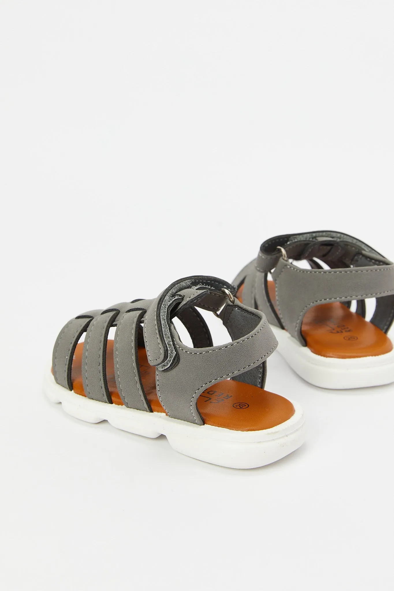 Infant Boys Grey Strap Sandal