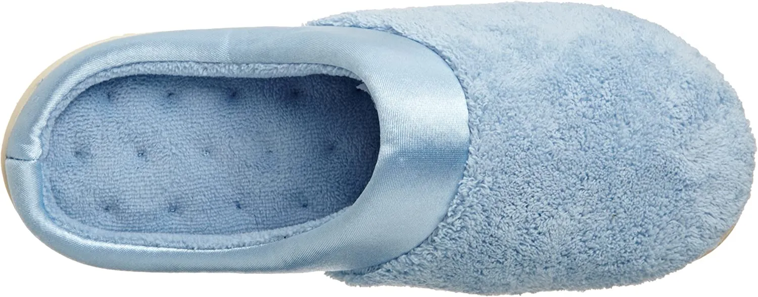 isotoner Women's Microterry Pillowstep Slippers with Satin Cuff