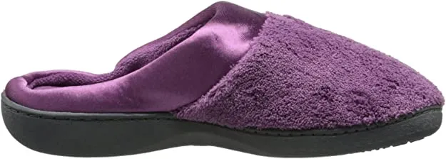 isotoner Women's Microterry Pillowstep Slippers with Satin Cuff