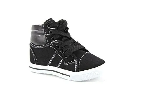 Kids 8081-I Toddlers Canvas High Top Lace Up Fashion Sneakers