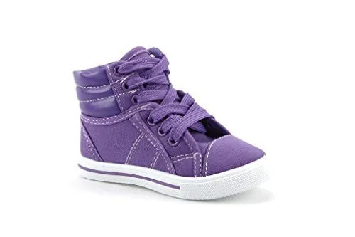 Kids 8081-I Toddlers Canvas High Top Lace Up Fashion Sneakers