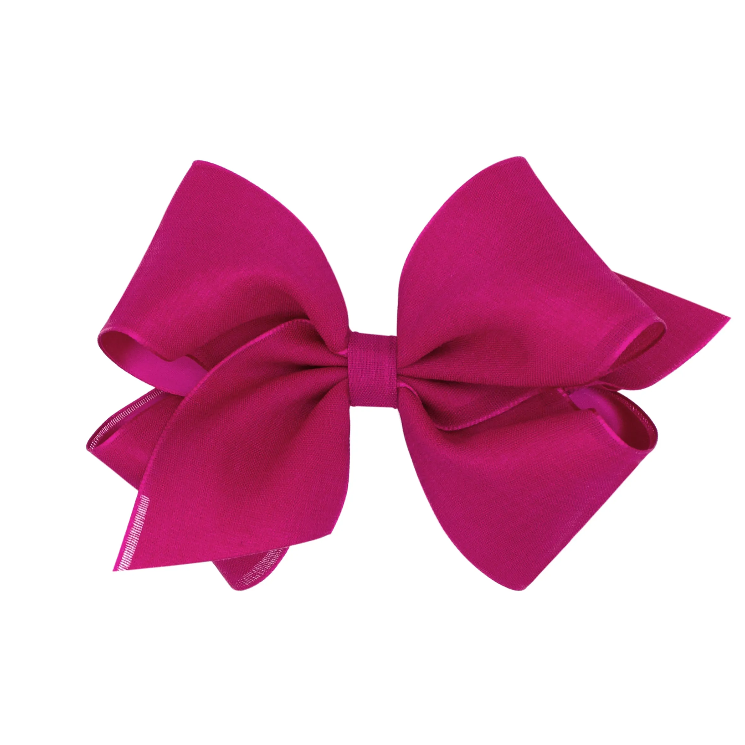 King Canvas Linen & Satin Overlay Hair Bow on Clippie