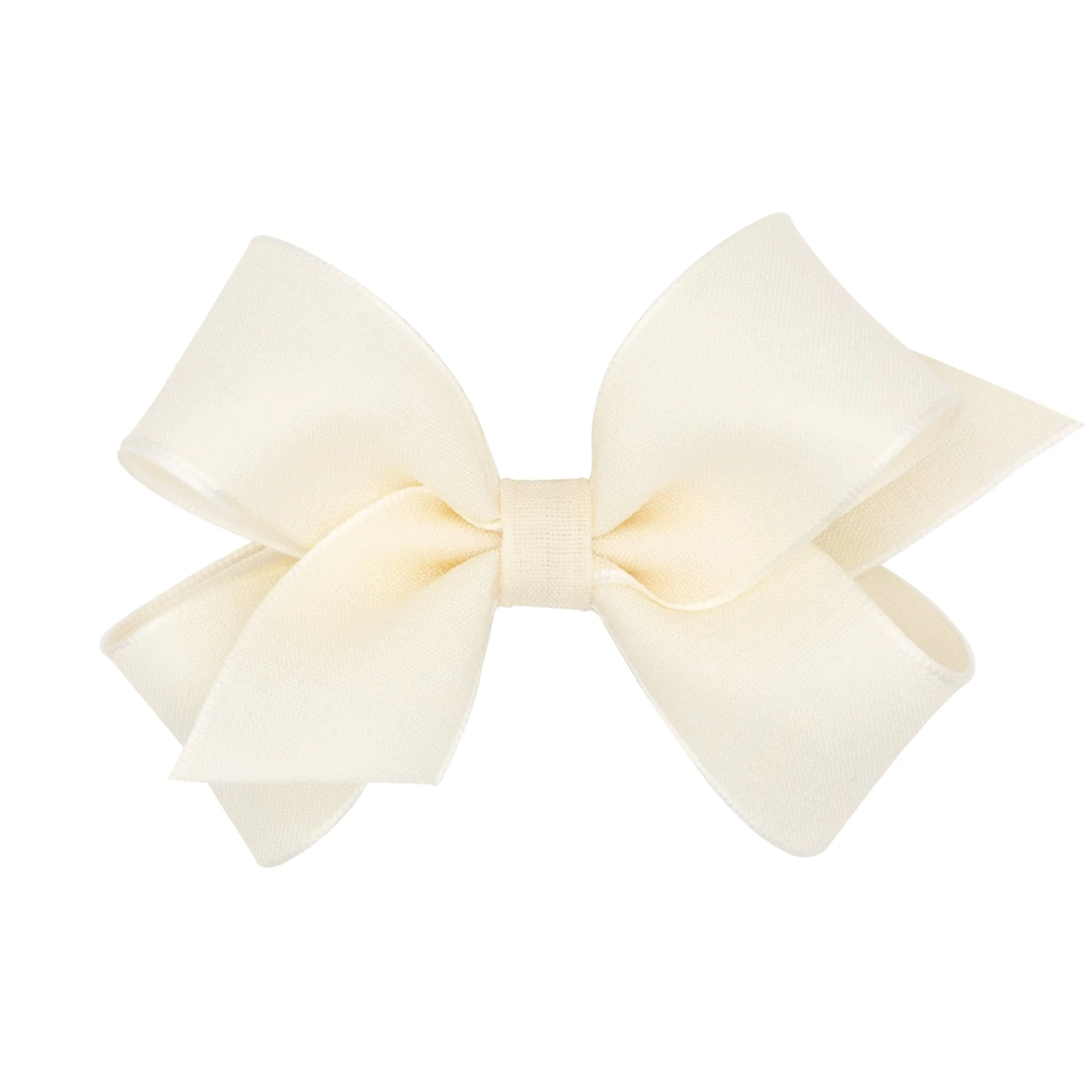 King Canvas Linen & Satin Overlay Hair Bow on Clippie