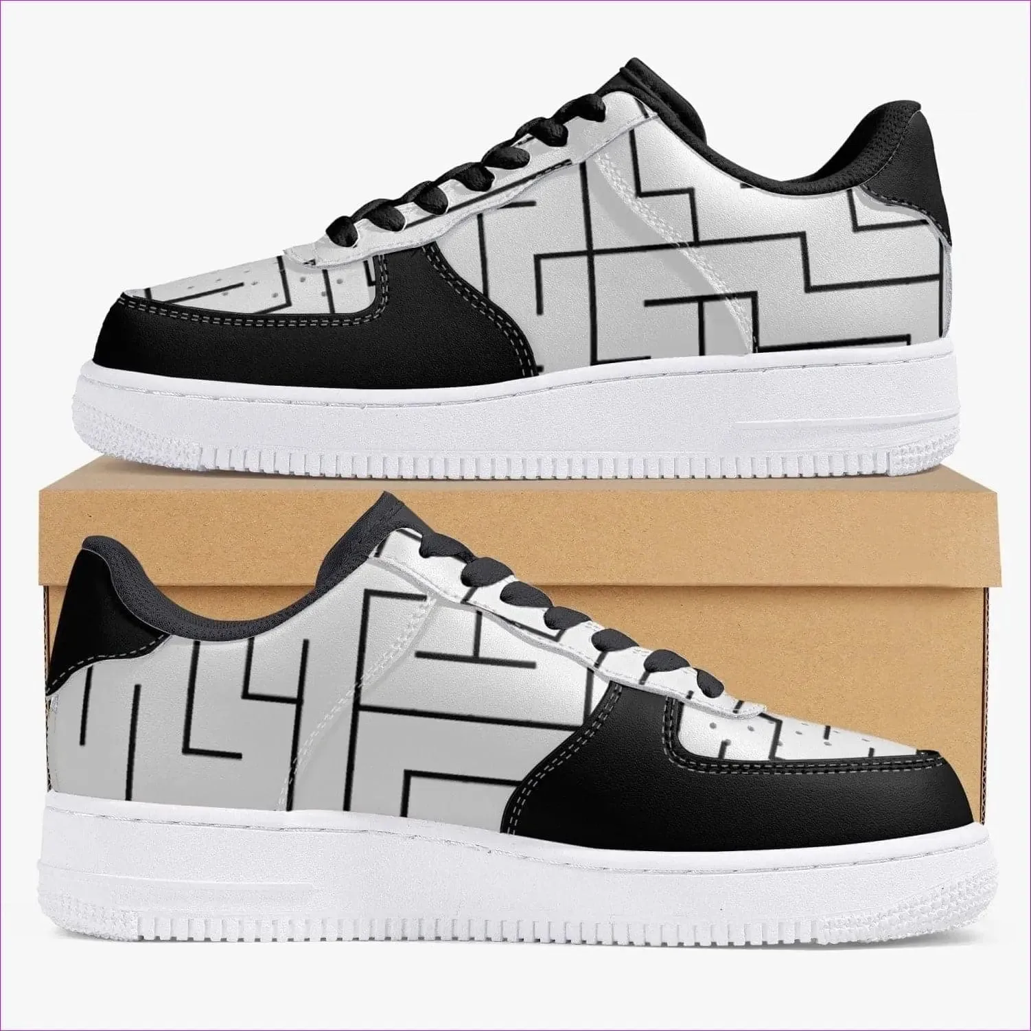 Labyrinth Low-Top Leather Sports Sneakers