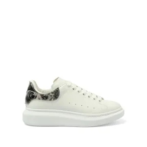 Larry Oversized Flower Print Sneaker in White/Silver