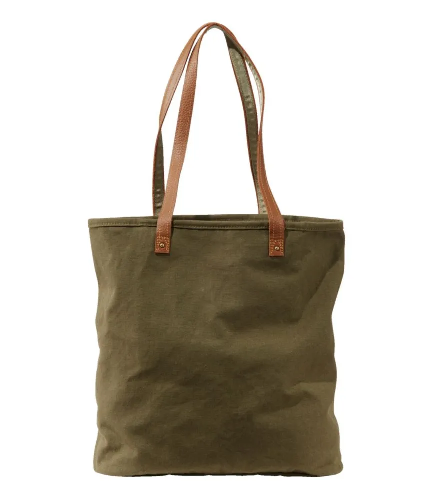 Leather-Handle Essential Tote Bag