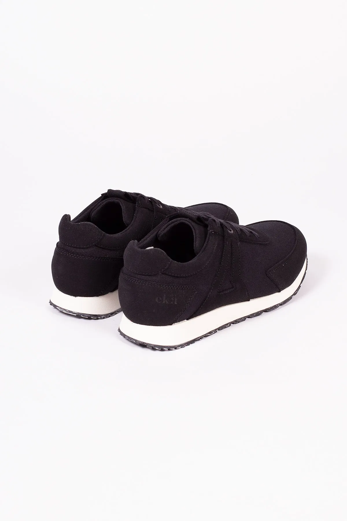 Low Seed Runner | Black Vegan Suede   Canvas