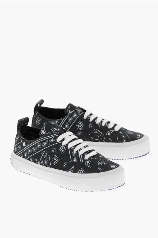 Marcelo Burlon Bandana Motif Canvas VIENTO Low Top Sneakers