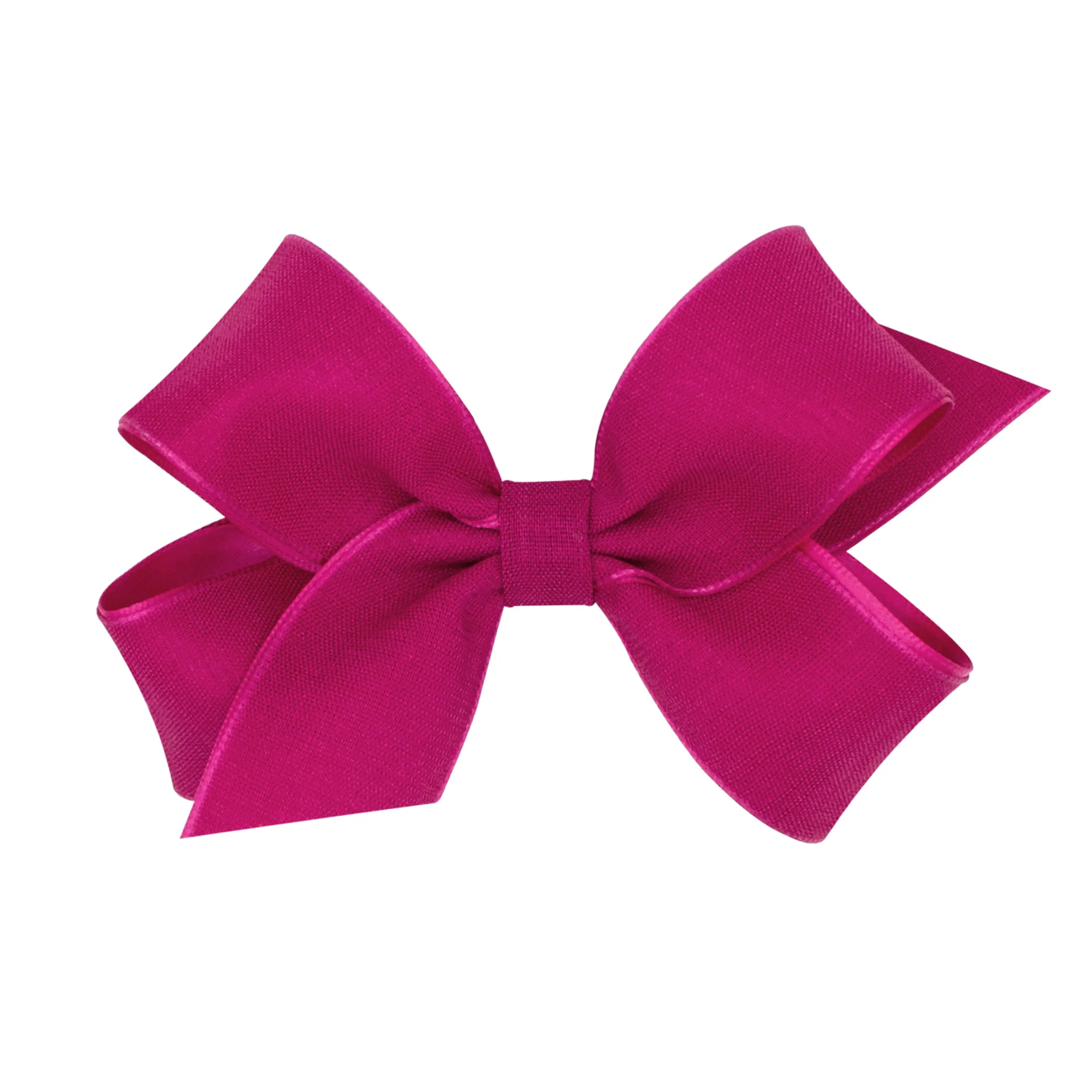 Medium Canvas Linen & Satin Overlay Hair Bow on Clippie