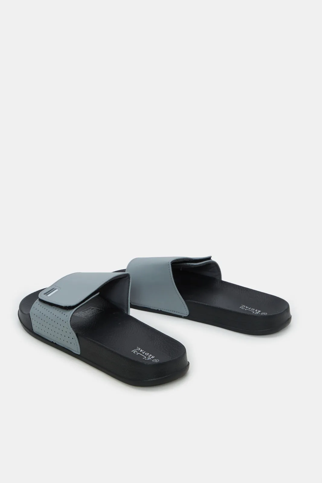 Men Grey Slide With Velcro