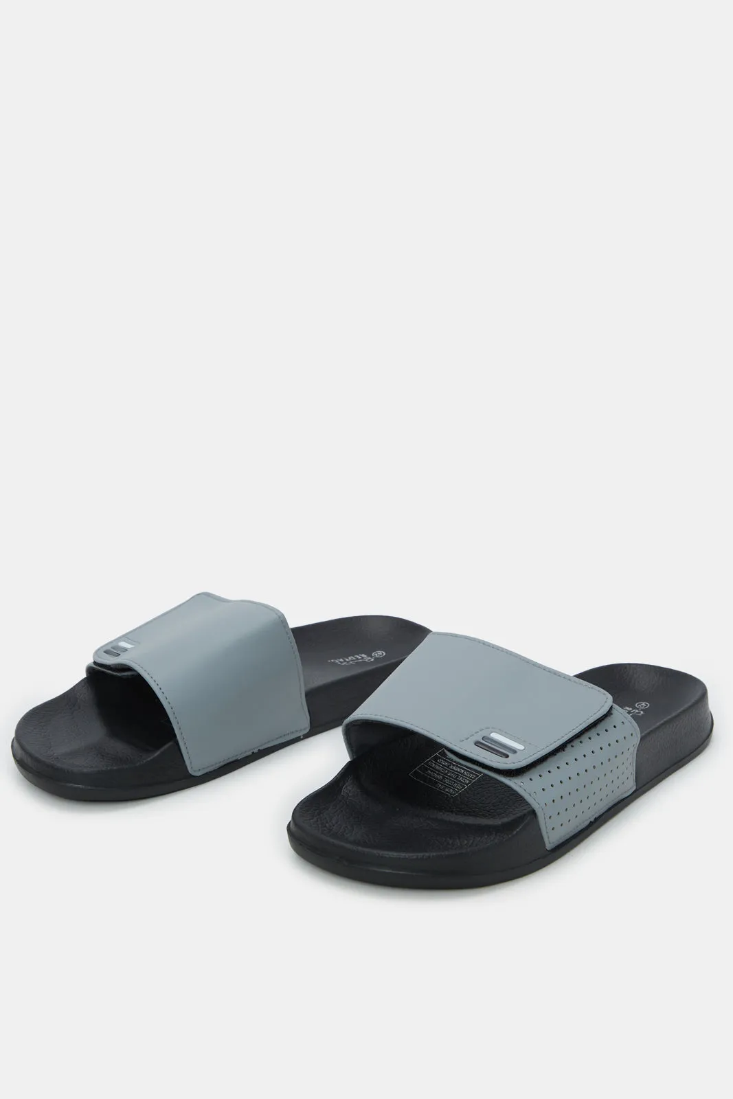 Men Grey Slide With Velcro