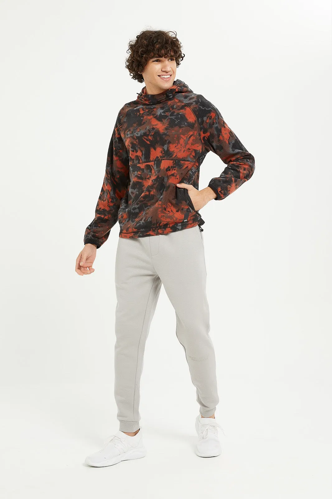 Men Mirage Print Fleece Hoodie