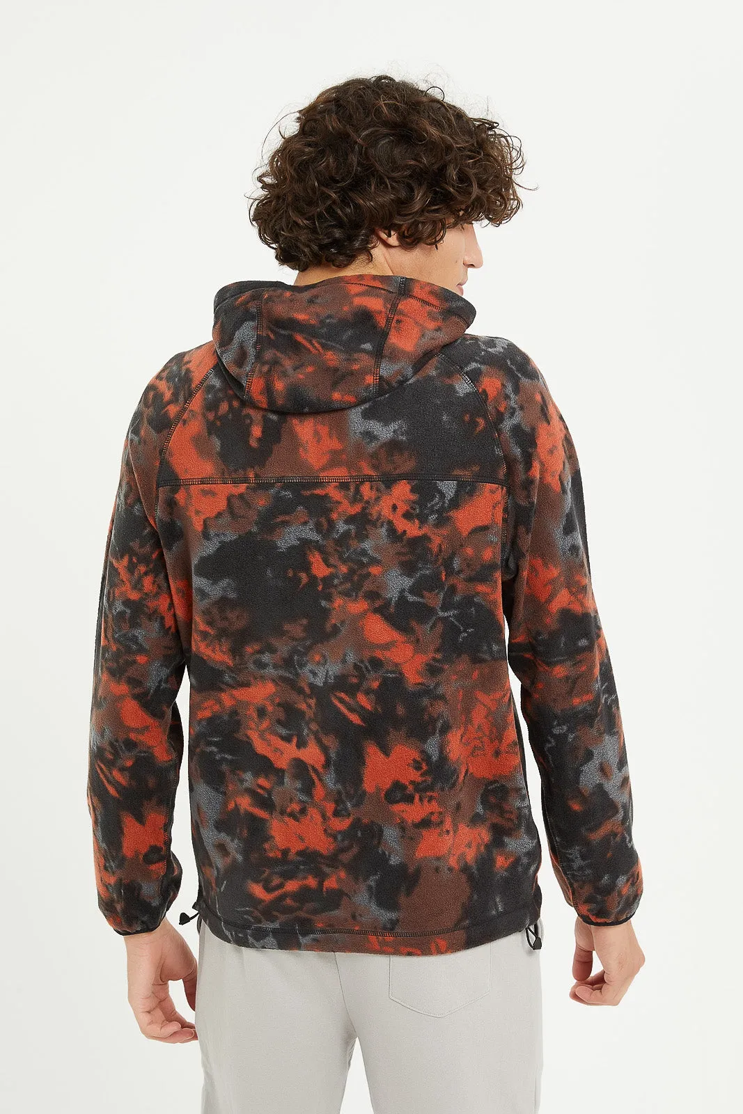 Men Mirage Print Fleece Hoodie