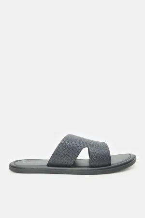 Men Navy H-Strap Sandal