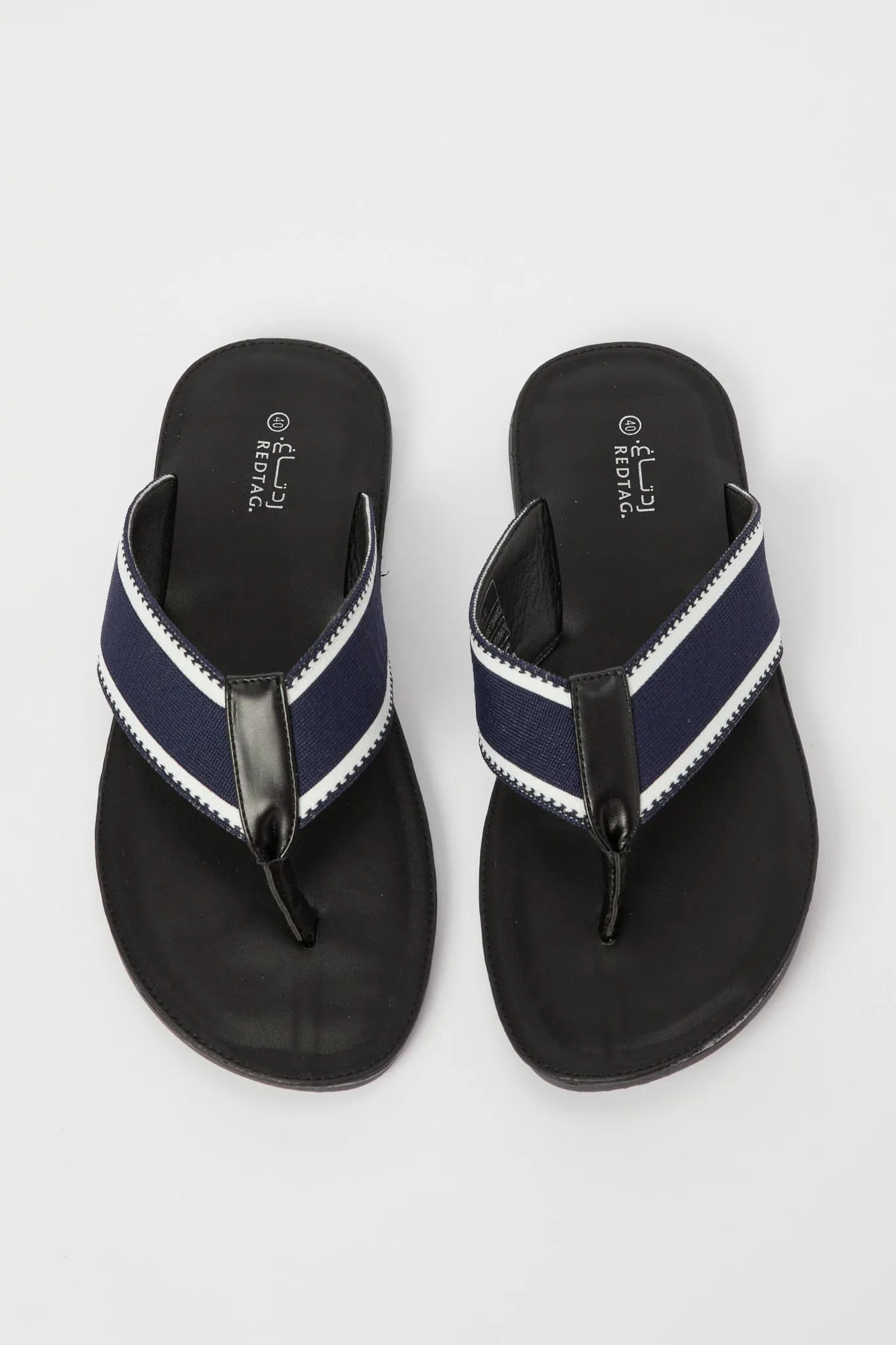 Men Navy Toe Post Slide