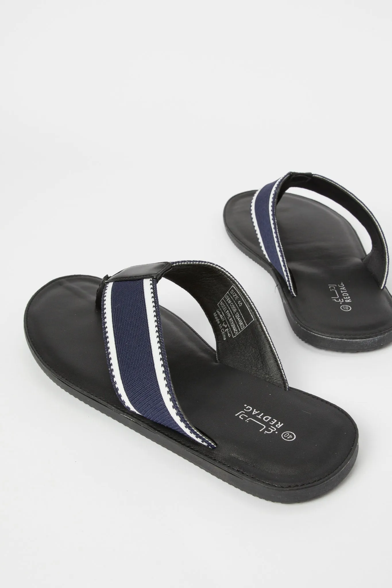 Men Navy Toe Post Slide