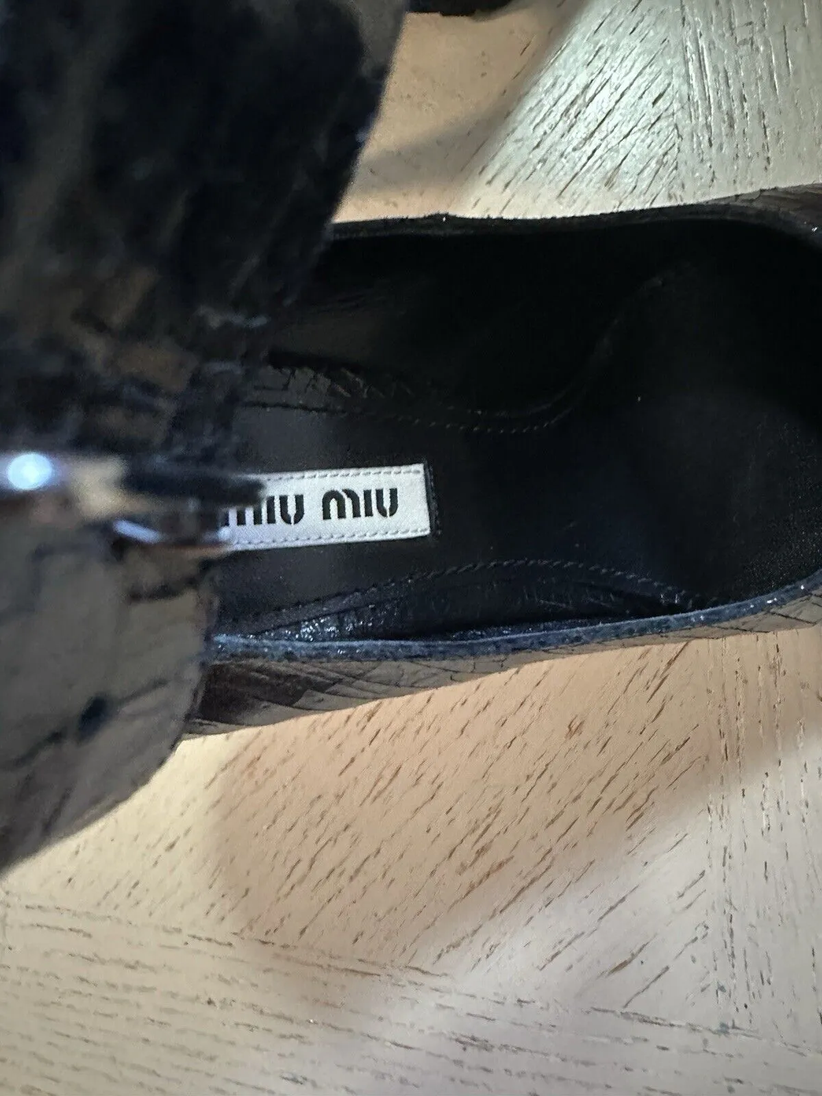 MIU MIU Women Leather Sandal Color Black 9 US/39 Eu New $730 Italy