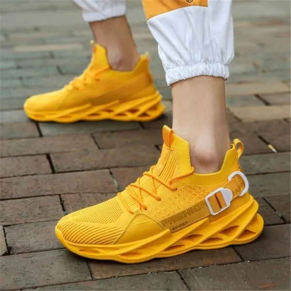 NEW TREND Men's Breathable Flying Weave Running Sneakers Fashion Casual Printing Mesh Outdoor Lightweight Shoes