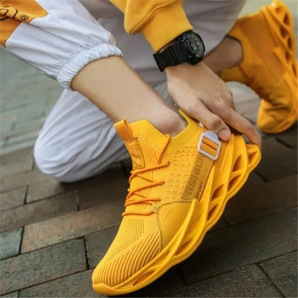 NEW TREND Men's Breathable Flying Weave Running Sneakers Fashion Casual Printing Mesh Outdoor Lightweight Shoes