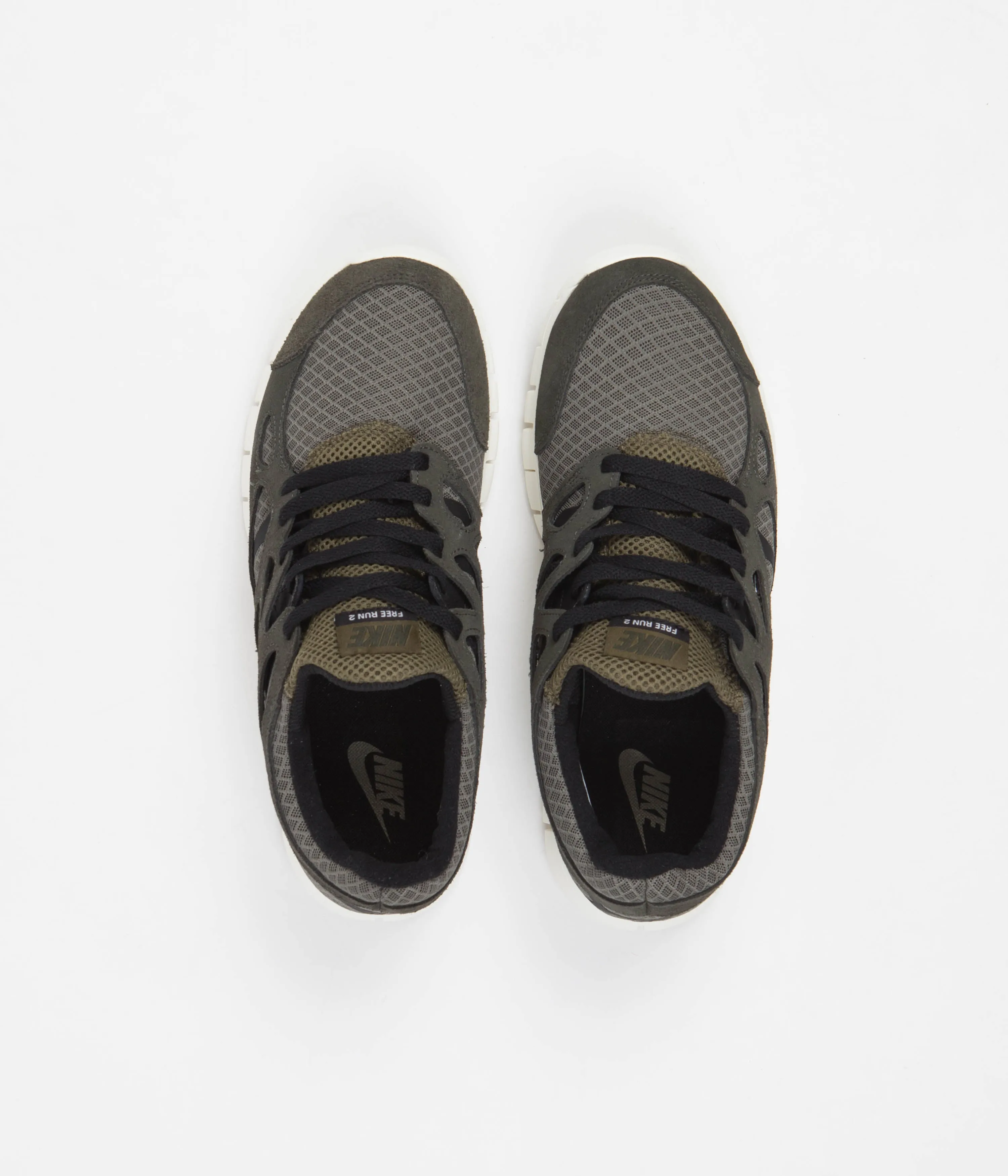 Nike Free Run 2 Shoes - Sequoia / Black - Medium Olive - Sail