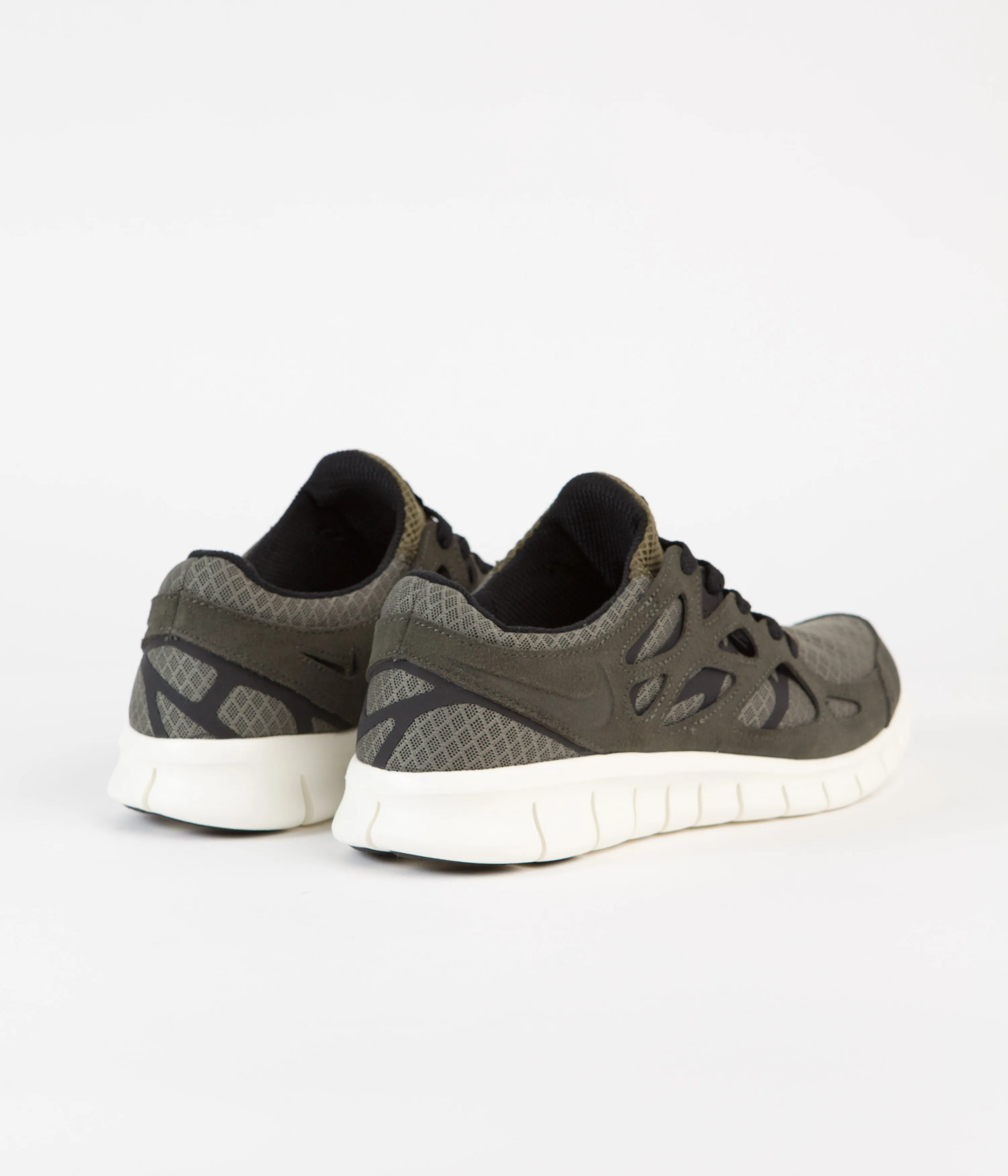 Nike Free Run 2 Shoes - Sequoia / Black - Medium Olive - Sail