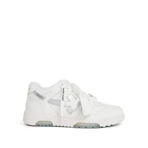 Out of Office Calf Leather Sneaker in  White/Silver