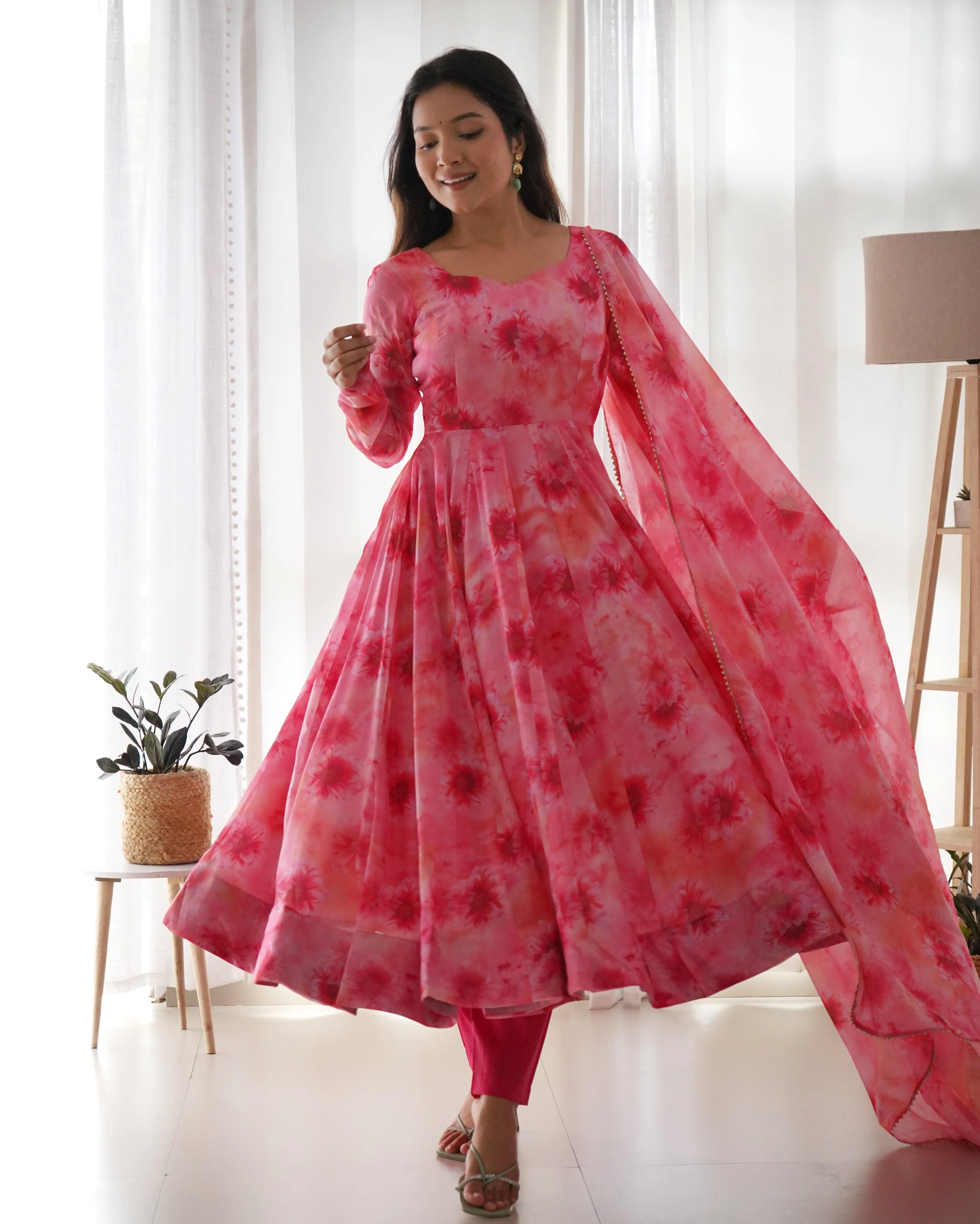 Petal Pink Anarkali Suit Set