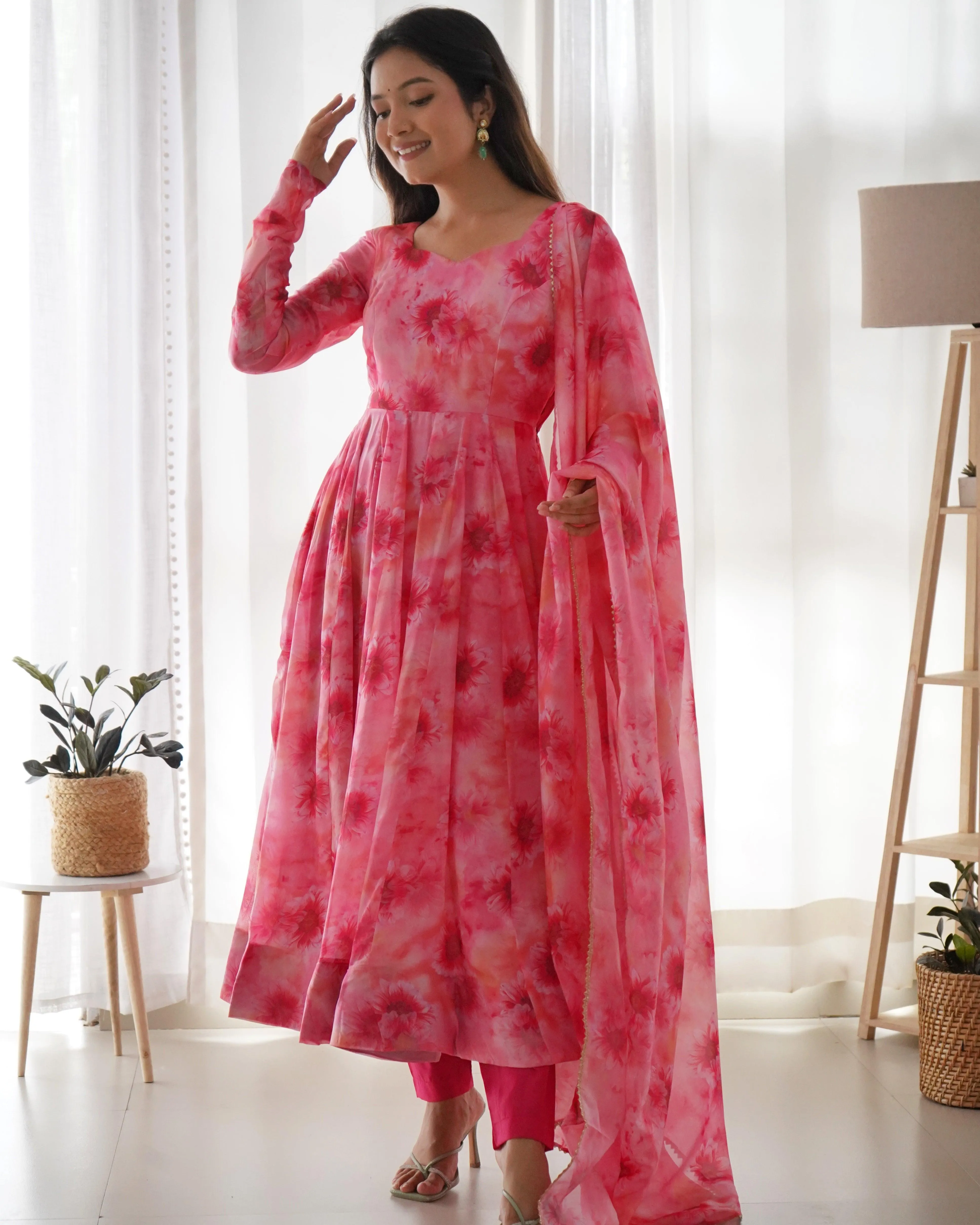 Petal Pink Anarkali Suit Set