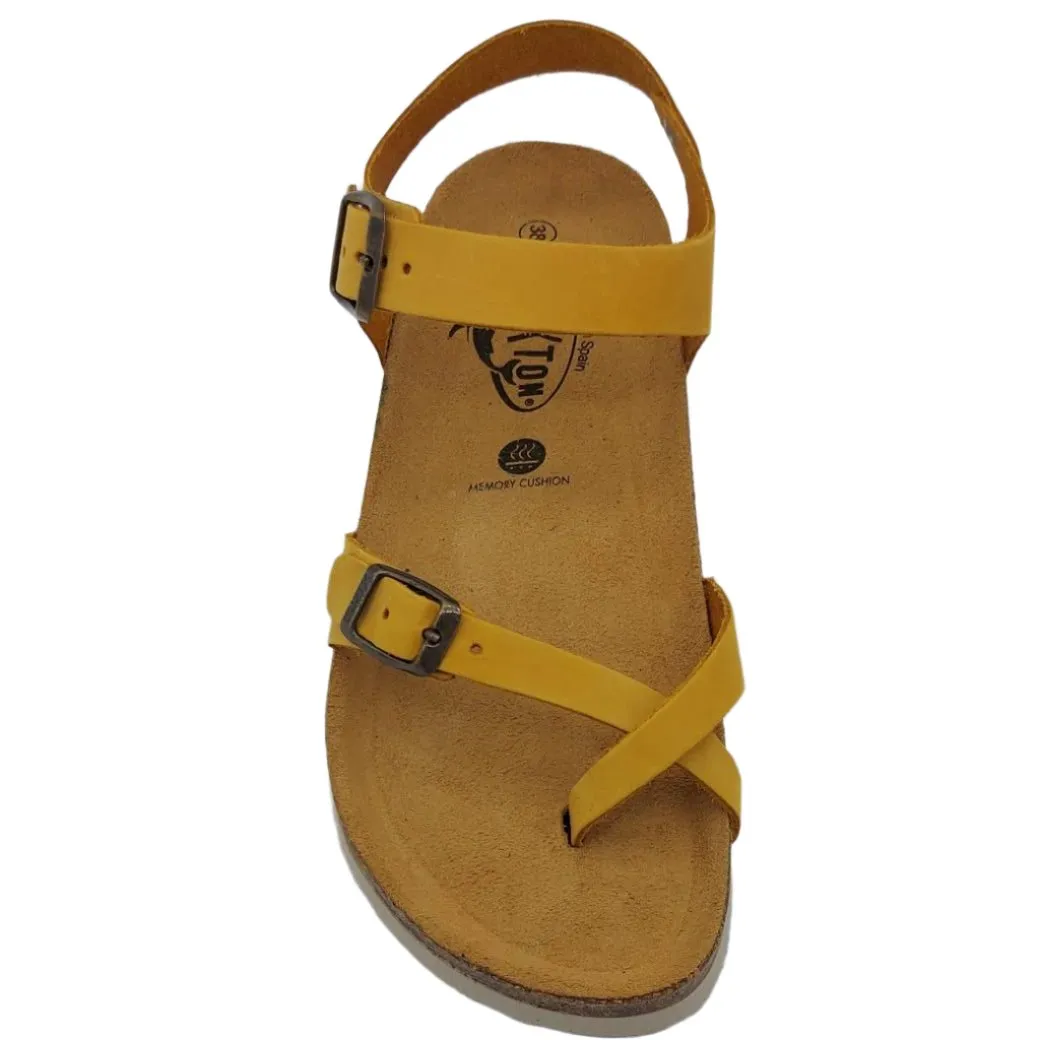 Plakton Savannah/Zomba Women's Cork Sandals - Mustard