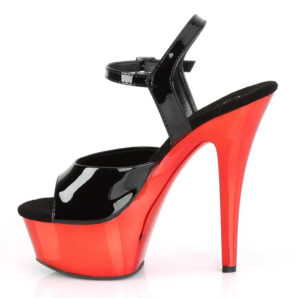 Pleaser Kiss - 209 Ava - Black/Red Chrome