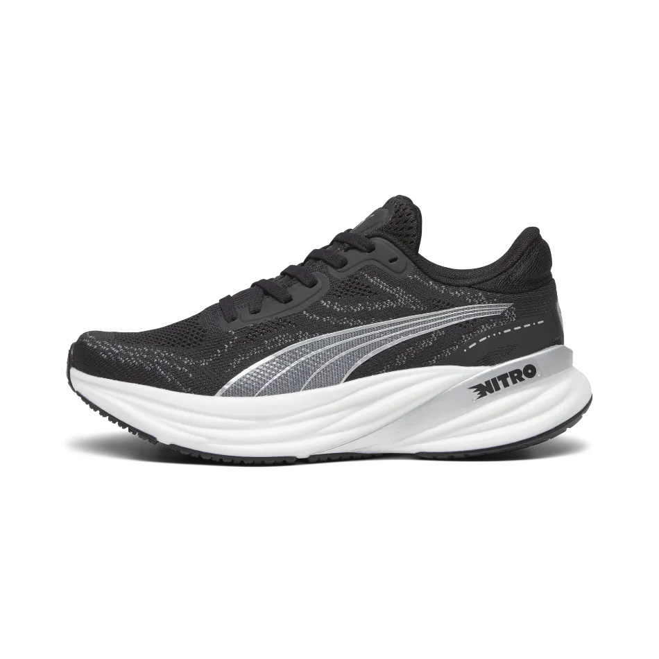 Puma Magnify Nitro 2 Men's Running Shoes in PUMA Black/White/Silver AW24