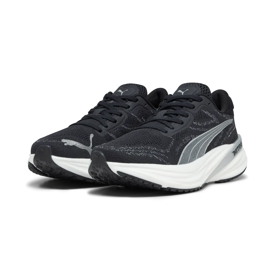 Puma Magnify Nitro 2 Men's Running Shoes in PUMA Black/White/Silver AW24