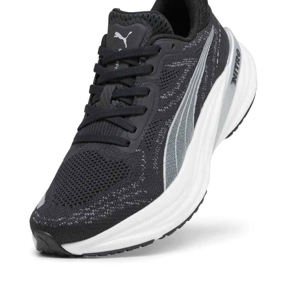 Puma Magnify Nitro 2 Men's Running Shoes in PUMA Black/White/Silver AW24