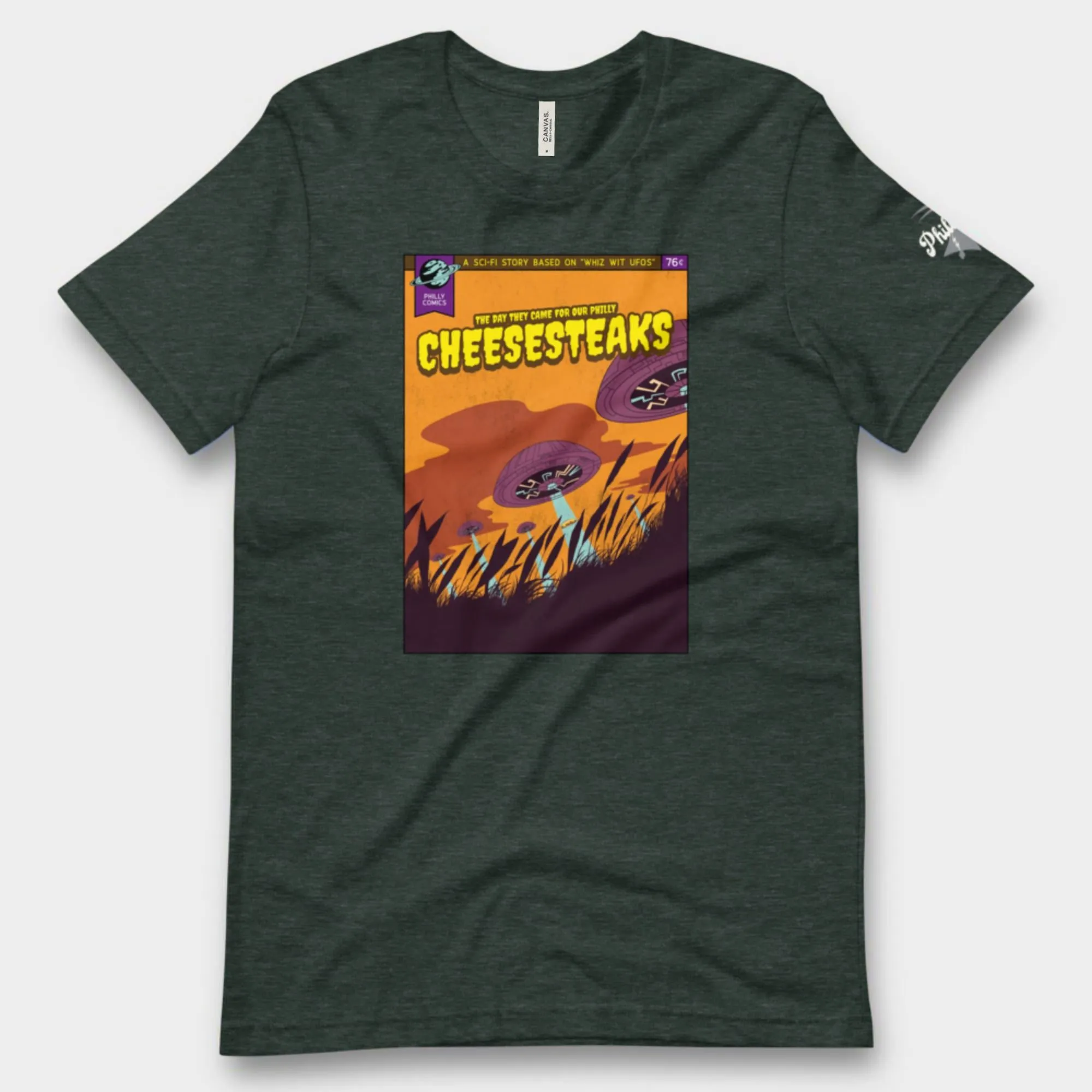 "Philly Comics Alien Cheesesteak Abduction" Tee