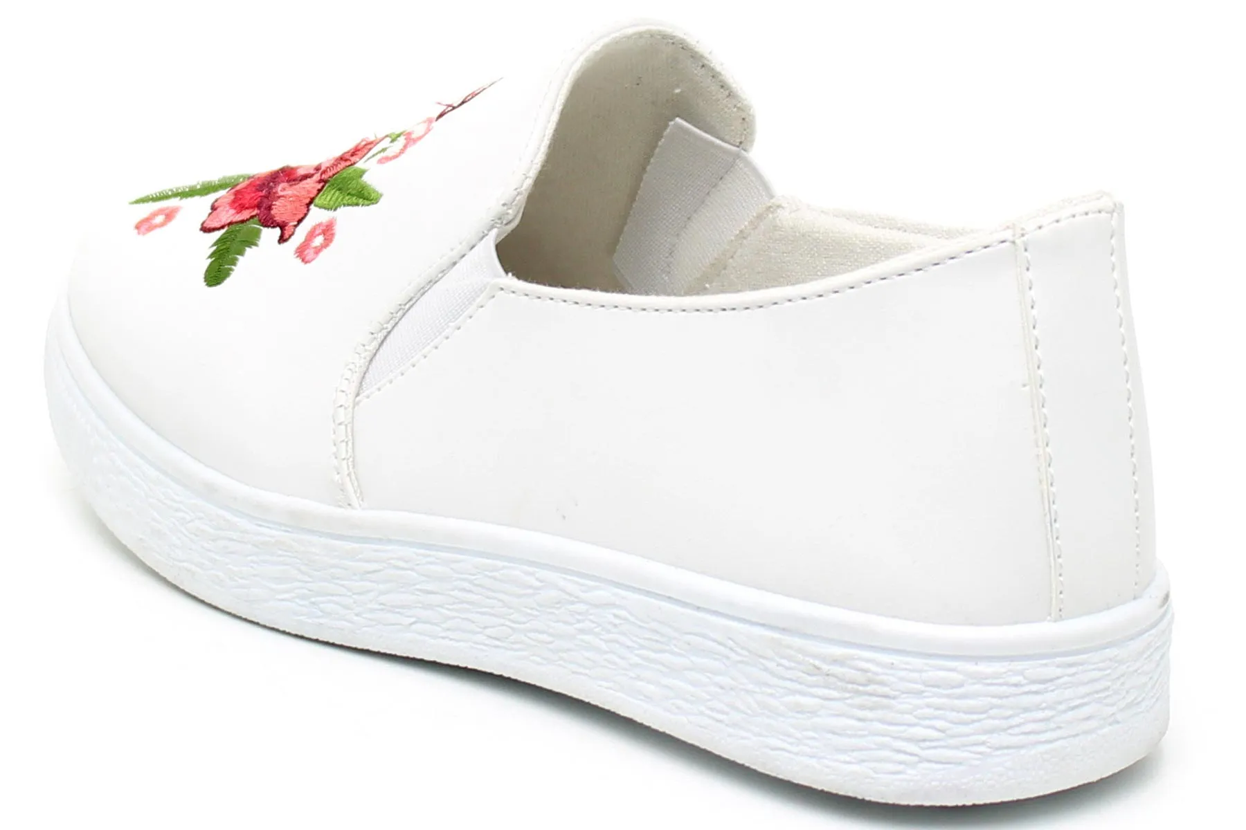 Refresh Footwear Women's Embroidered Floral Slip On Fashion Sneaker