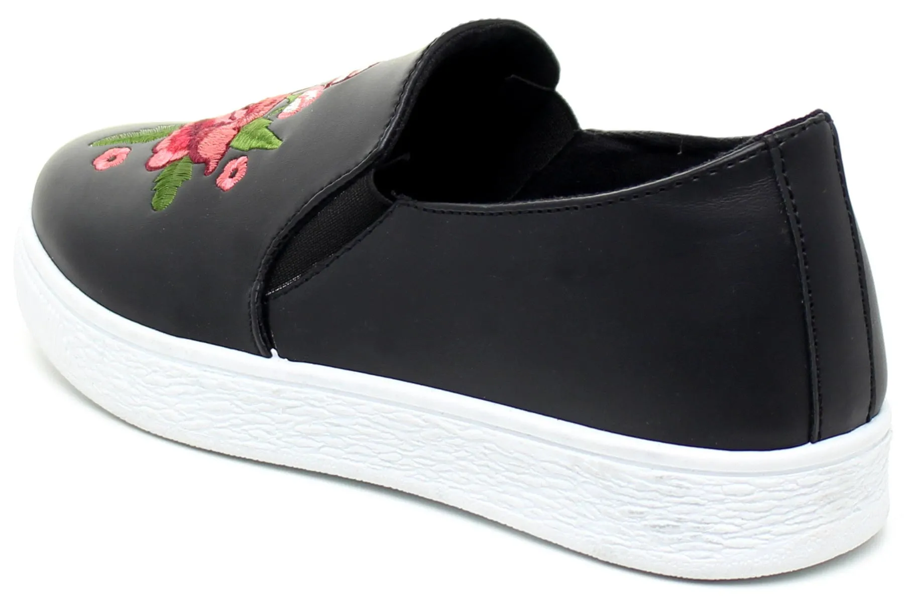 Refresh Footwear Women's Embroidered Floral Slip On Fashion Sneaker