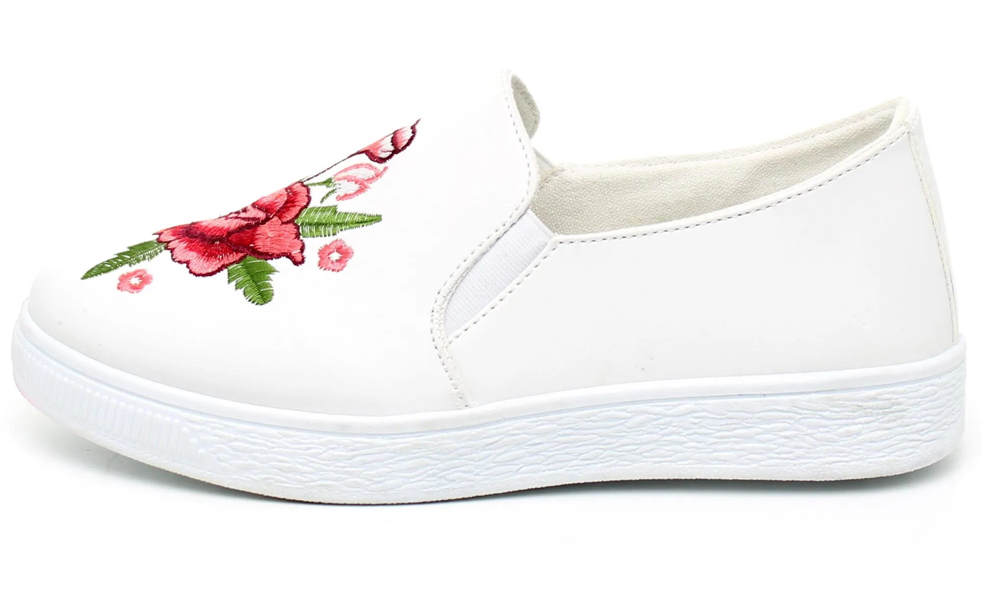 Refresh Footwear Women's Embroidered Floral Slip On Fashion Sneaker