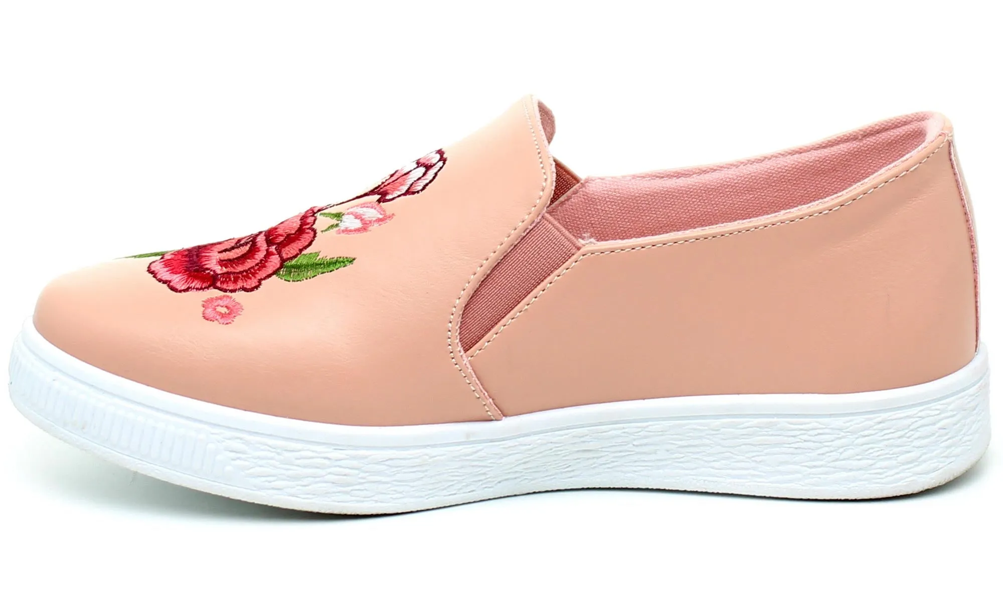 Refresh Footwear Women's Embroidered Floral Slip On Fashion Sneaker