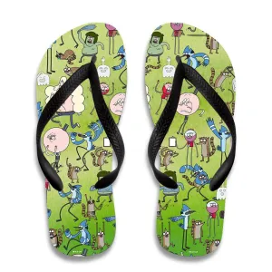 Regular Show Allover Print Cast Flip Flops