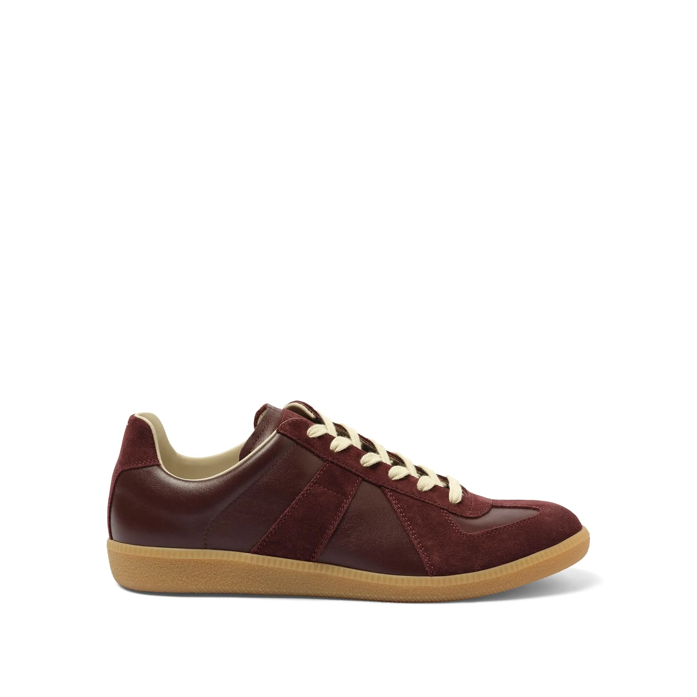 Replica Leather Sneaker in Deep Red