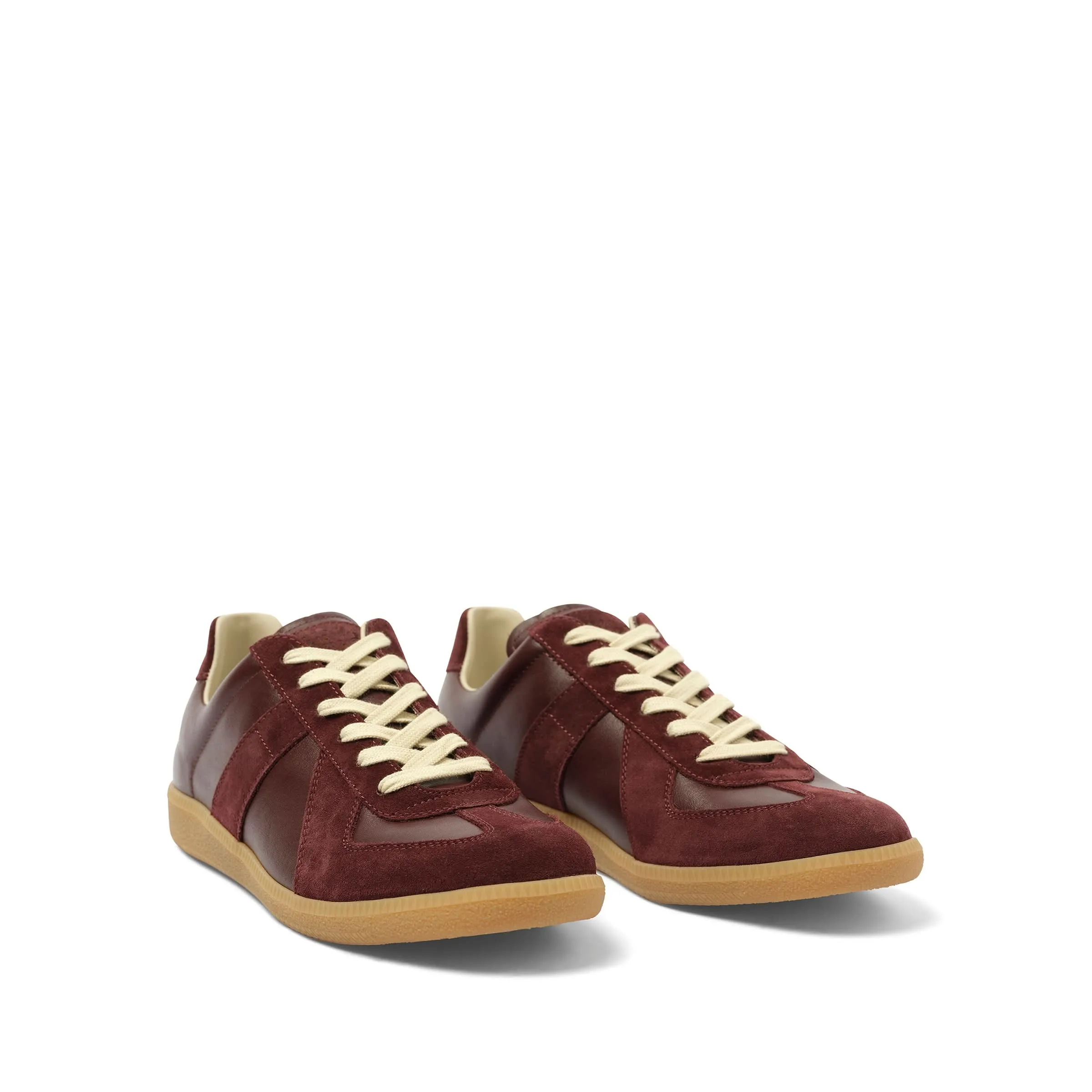 Replica Leather Sneaker in Deep Red