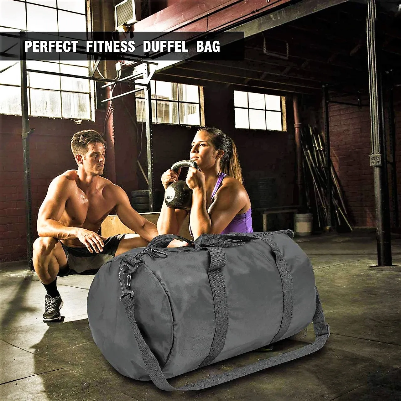 Repton Fitness Gears Premium Foldable Gym Duffle Barrel Bag with Integrated Shoe Compartment - A Professional Travel and Workout Companion for Organized, Active Lifestyles