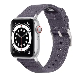 Ritche Smoke Grey Canvas Watch Band For Apple Watch Series 7/6/5/4/3/2/1/SE