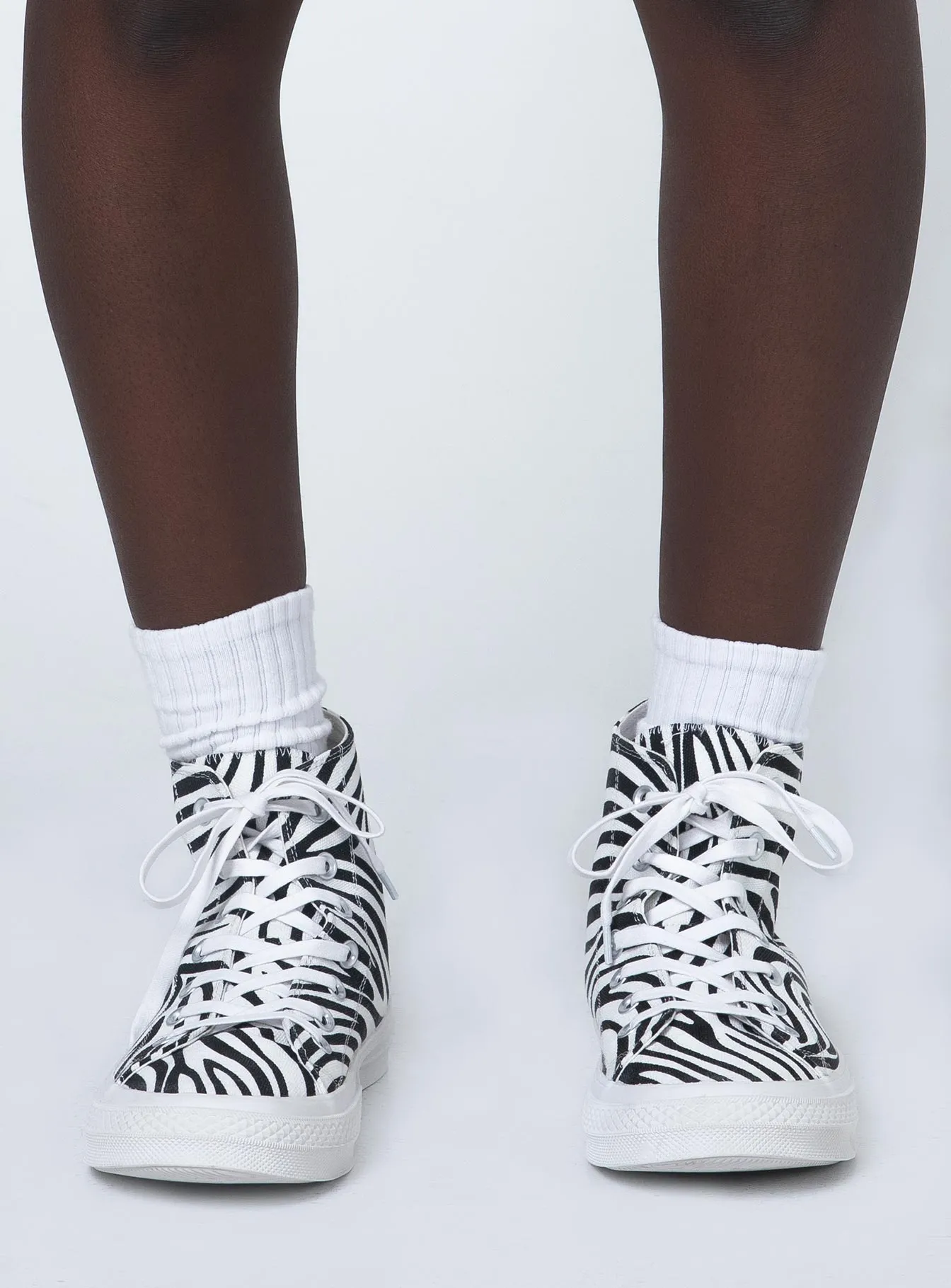 Sahara Zebra Canvas High Top Sneakers