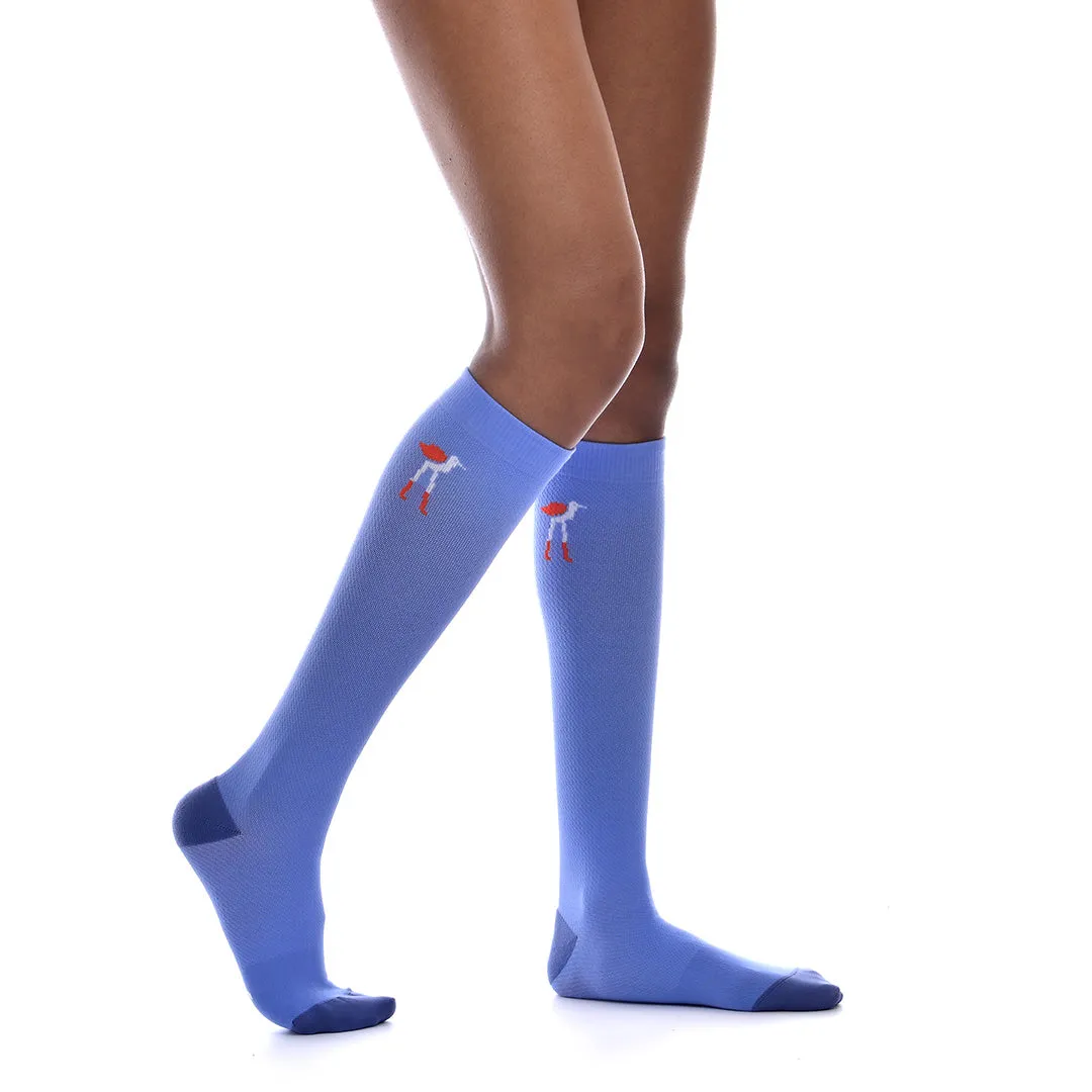 Silky Solid Myrtle Compression Socks