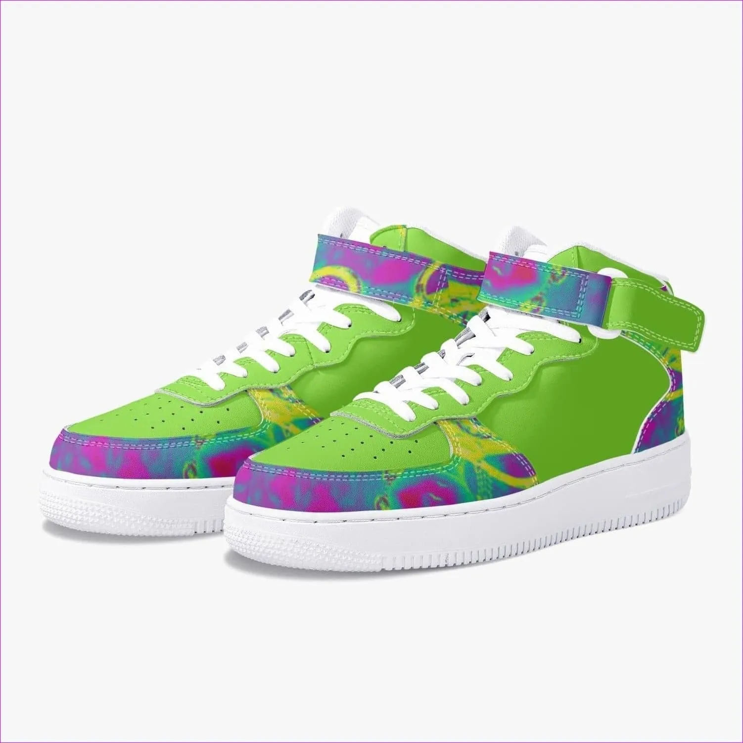 Snake High-Top Leather Sports Sneakers