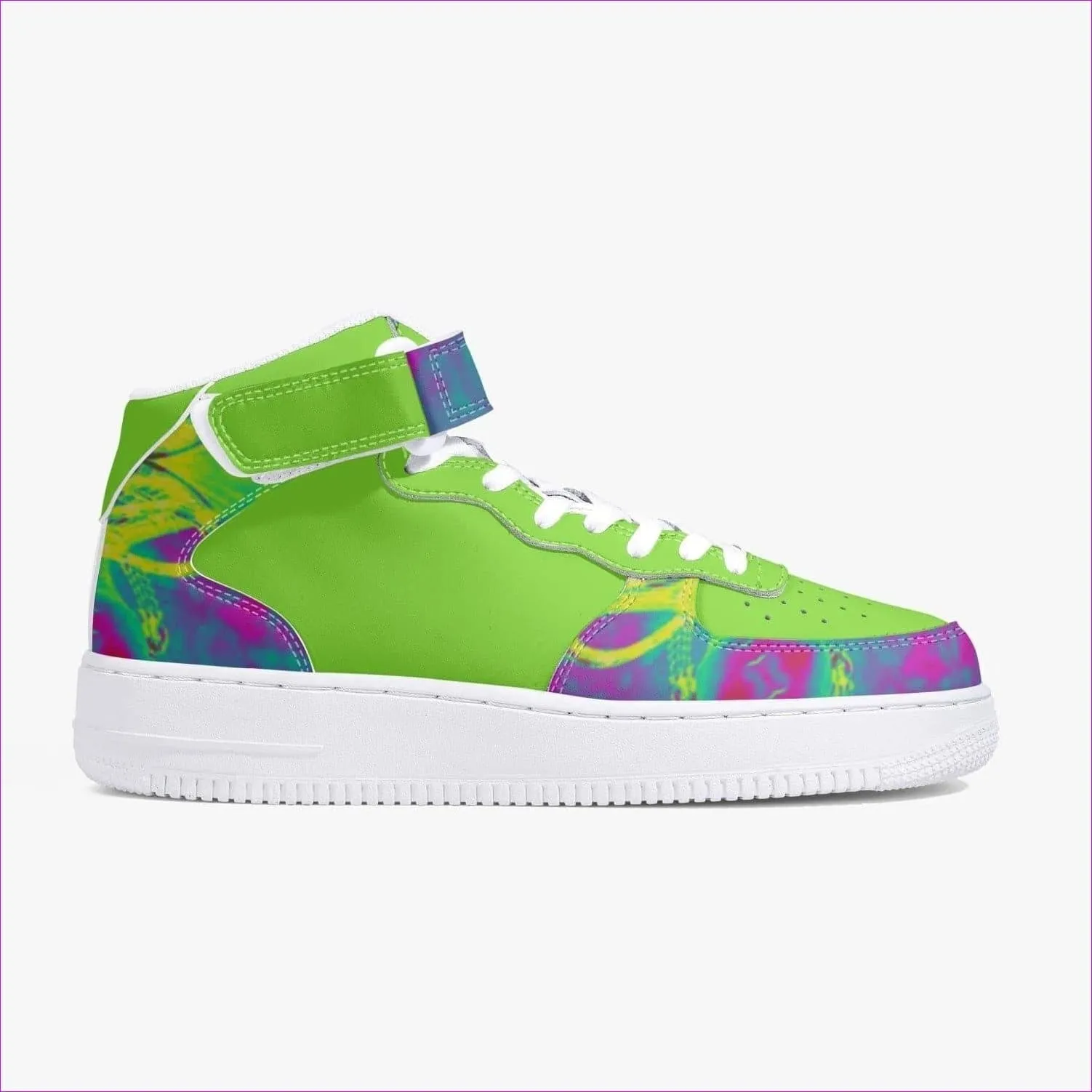 Snake High-Top Leather Sports Sneakers