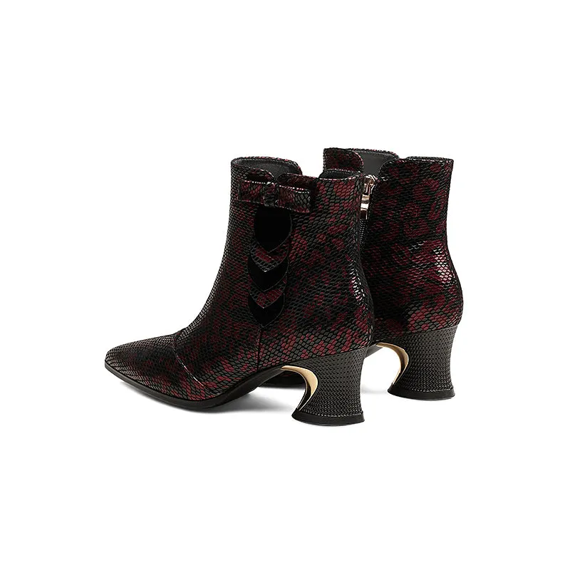 SnakeLux Western High Heel Zipper Boots