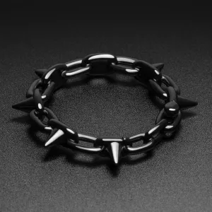 Spike Chain Hoop Black PVD Ear Weight